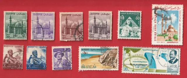 Timbres EGYPTE, Egypt dont Air Mail + 1x  S Y R I E  : cf détails scan