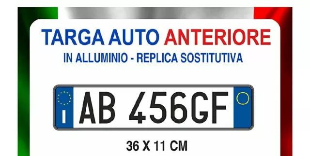 TARGA AUTO PROVVISORIA Anteriore In Alluminio Replica Del Originale EUR  16,99 - PicClick FR