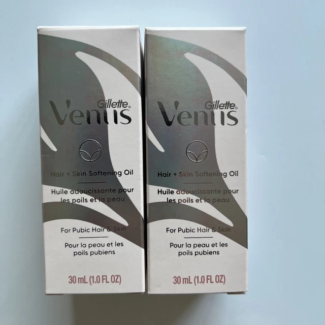GILLETTE VENUS FOR Pubic Hair and Skin, Softening Oil, 1 oz 2 Pack