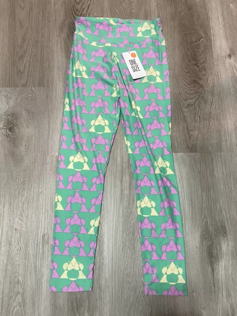 Awesome LuLaRoe Disney Leggings OS One Size Pink Green Minnie Mouse New With Tag