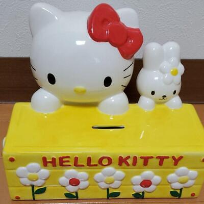 Hello Kitty Pottery Piggy Bank Sanrio Retro Kawaii From Japan Used