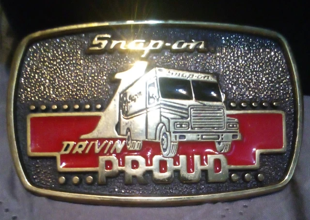 Vintage 1989 Snap-On Tools Solid Brass Belt Buckle
