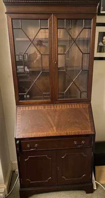 bureau writing desk With Glass Shelves Storage