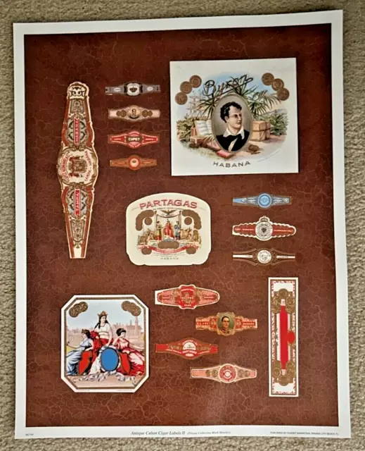 Antique Cuban Cigar Labels Ii~15" X 19" Poster