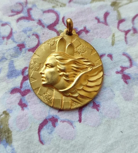 Médaille Sportive Ancienne - Ski Club Cervino 1959 - Italie - Métal Doré