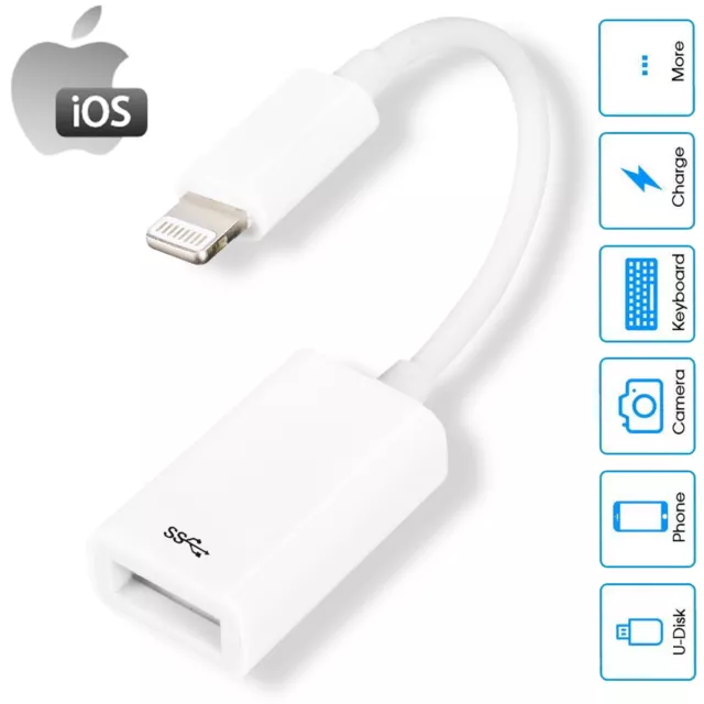 Lightning Male to USB Female Adapter OTG Cable for Apple iPhone 11 12 Mini  max pro xs xr x se2 7 8plus Ipad air3 A Camera Memory Stick Connector