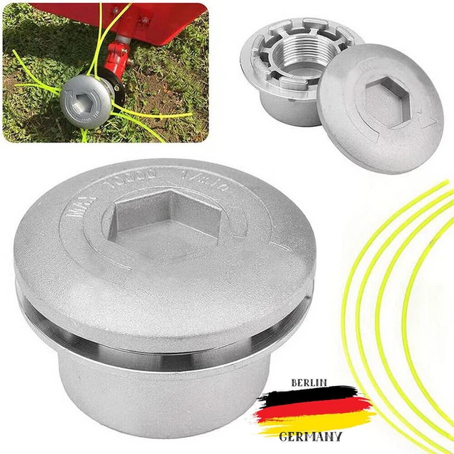 SWNKDG Aluminium Fadenkopf Rasentrimmer Kopf Doppelfadenkopf Fadenspule Nylonfaden für Benzin Motorsense Rasentrimmer