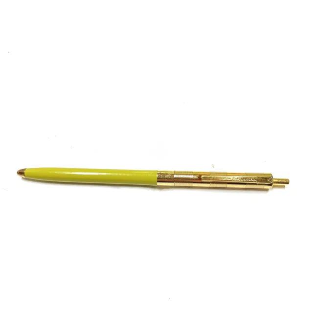 Ambassador Metal Goldtone Yellow Plastic Ballpoint Vintage Pen Needs Ink P1