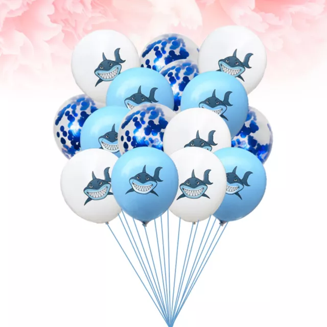 15 Pcs Kit De Ballons Requins Et Sequins Colorés Ensemble Latex Bébé Paillettes