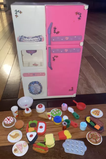 Vintage Barbie Closet & Refrigerator Pink Read Doll House
