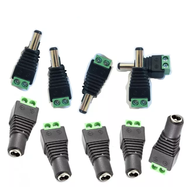 5PCS Jack Adapter Connector DC Power Plug Male Female 3.5MM×1.35MM for CCTV