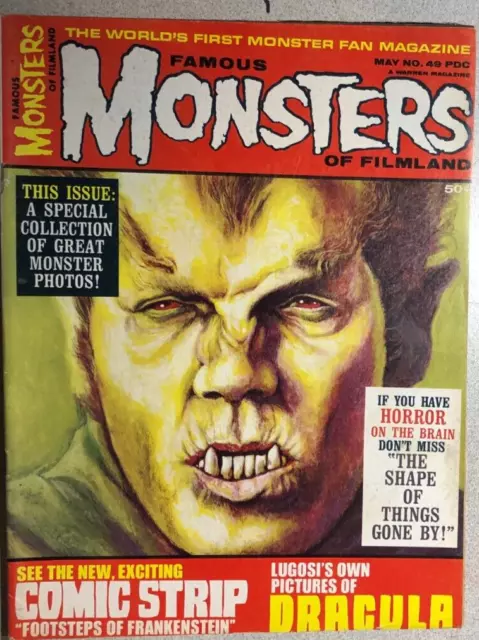 FAMOUS MONSTERS OF FILMLAND #49 (1968) Warren Magazine FINE+