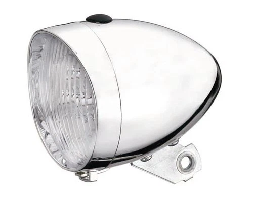 4 / PHARE Long Bullet - Chrome avec visière - Biker's Store
