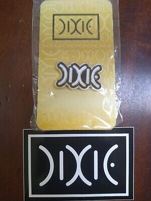Dixie cannabis company merchandise. pin and sticker, unused, colorado, THC