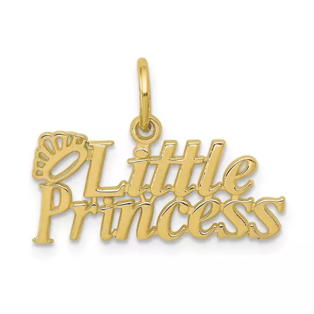 10K Gold LITTLE PRINCESS with Crown Charm 0.9 x 0.6 in