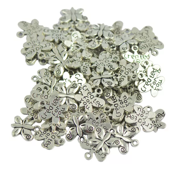 50Stück Silber DIY Schmetterlings Charme Anhänger für Schmuckherstellung