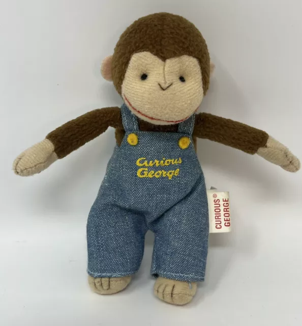 Curious George Bib Overalls Gund Plush Stuffed Animal Toy 5” 1992 Monkey READ