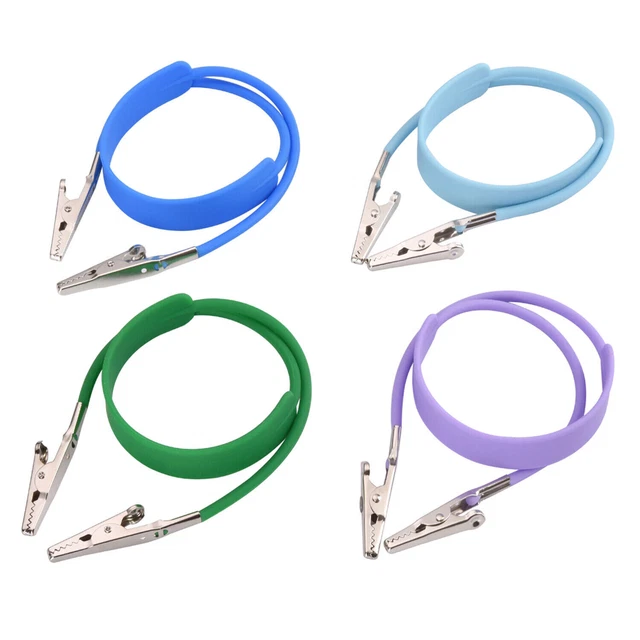 4 Pcs Dental Bib Clips Flexible Silicone Chain Baby Patient Napkin Holder Clips