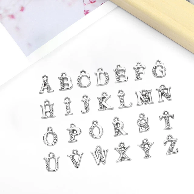 A-Z Buchstaben Charms Metallanhänger Initial Perlen Schlüsselanhänger