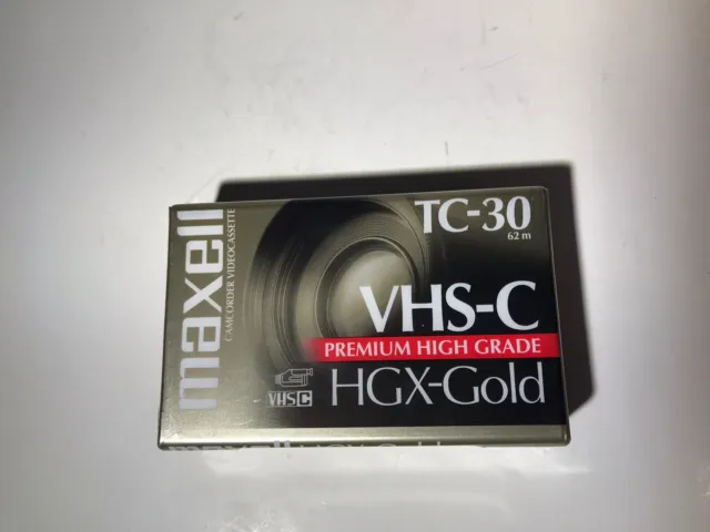 Cintas para videocámara Maxell TC-30 VHS-C Premium de alto grado HGX-Doradas nuevas selladas