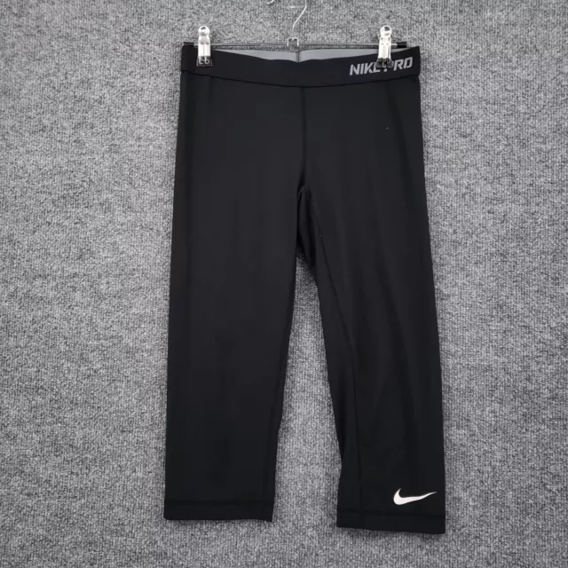 NIKE PRO DRI Fit Capri Leggings Womens Black Workout Stretch Pants Size S  $11.99 - PicClick