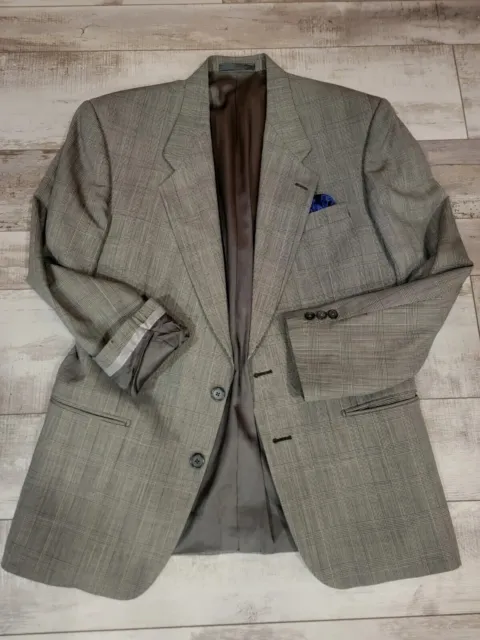 40L Tallia Uomo Men's Blazer Gray 100% Wool 2 Button Sport Coat Vintage