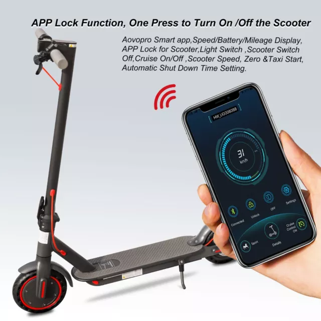 AOVOPRO 350W Electric Scooter 30KM Long Range Adult Folding E-Scooter 10.4AH