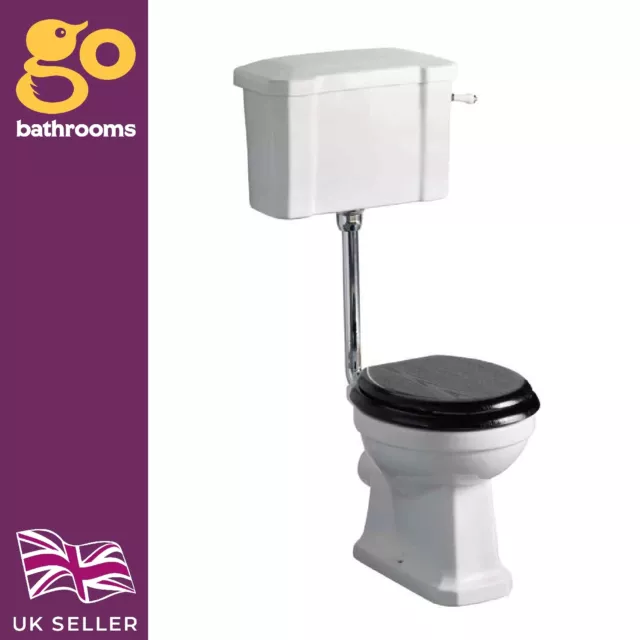 Traditional Toilet Pan Chrome Low Level Pipe Pack & Eco Dual Flush | Cambridge