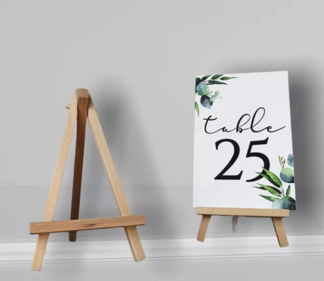 Wedding Table Number Sign - 15x8 Mini Wooden Tabletop Display Easel