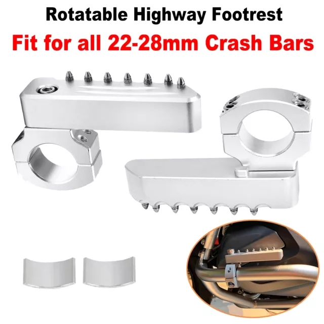 Rotatable Footrest Foot Pegs For BMW R1200GS R1250GS 22-28mm Crash Bar Mount