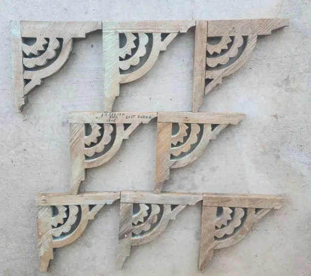 Lot of Eight 12 In. X 11 3/4+ In. 90 Degrees Corbels from a 1905 House.