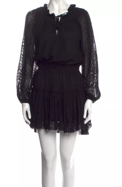 MISA Los Angeles Smocked Mini Dress Black Medium