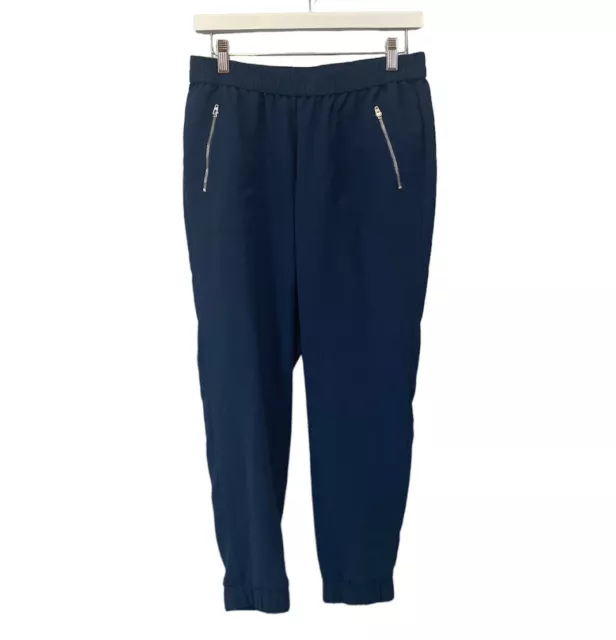 J CREW Factory Pants Sydney Pull On Jogger Womens 4 Navy Blue NSH $88 C8389