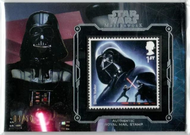 Star Wars 2016 Topps Masterwork Darth Vader Silver Royal Mail Stamp Relic 04/50