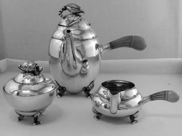 BLOSSOM by Georg Jensen Sterling Silver 3-PC Coffee Set, No Mono