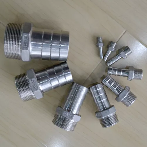 MALE NPT Thread Pipe Fitting to Barb Hose Tail End Connector Stainless Steel 304