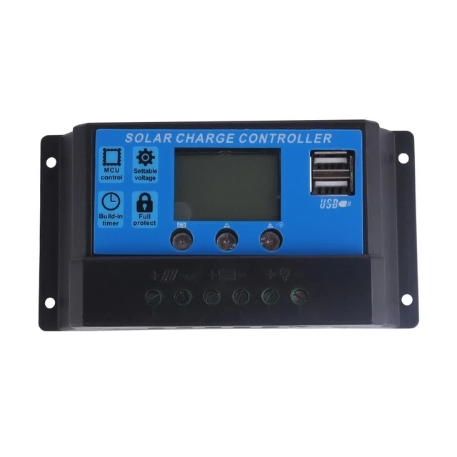 30A PWM SOLAR Panel Regulator Battery Charge Controller LCD Dual USB ...