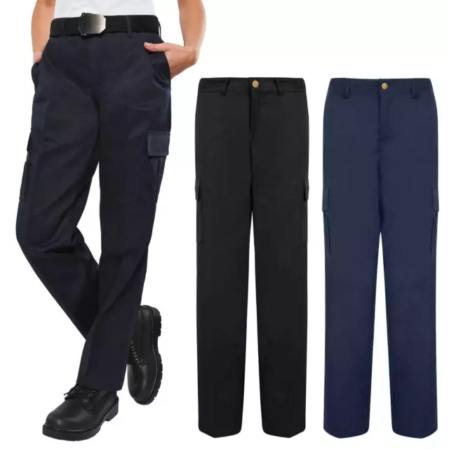 Ladies Cargo Work Wear Trousers Womens Utility Combat BLACK NAVY (BUY 2 FOR £27)