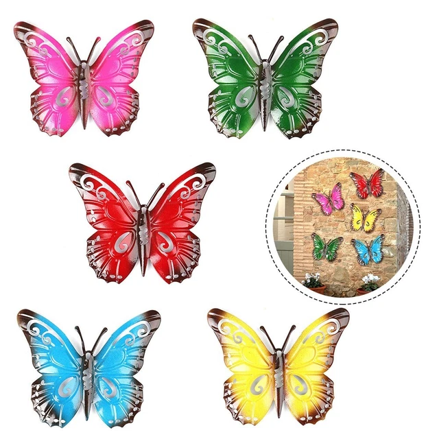Wunderschöne Metall Schmetterlinge für draußen 5er Pack für Garten Wandkunst