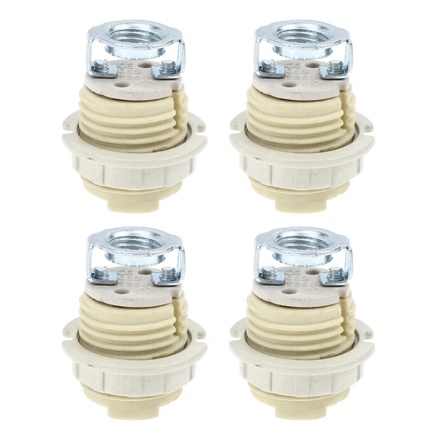 4 pz portalampada in ceramica G9 presa ad anello in plastica lampadina beige