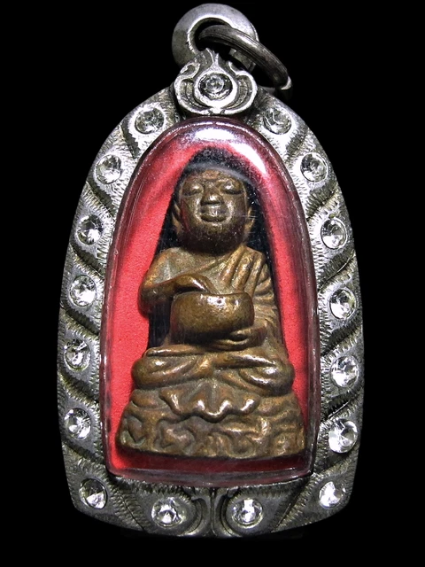 Bronze Phra Upakut Joek Bahtr, LP Suang Thewada Len Din, BE2519 Thai Amulet