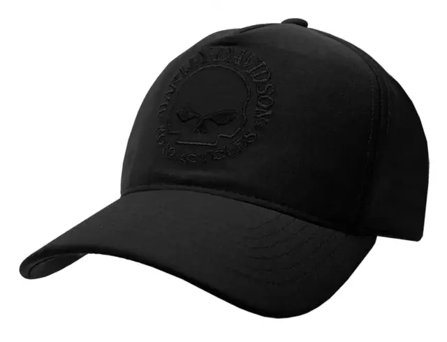 Harley-Davidson Men's Tonal Willie G Skull Logo Snapback Baseball Cap - Black