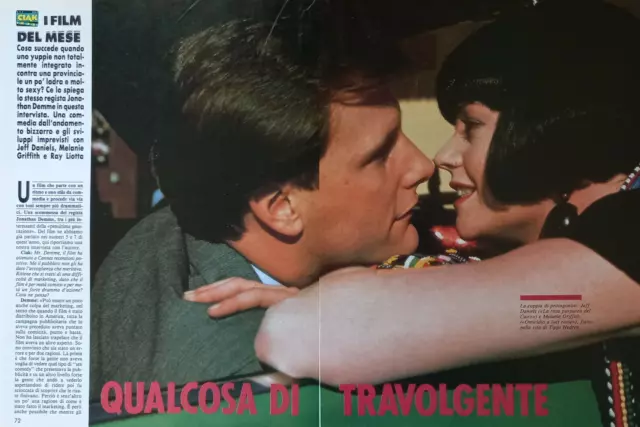 Italian Clipping Ritaglio 1987 Film QUALCOSA DI TRAVOLGENTE Griffith 4 PAGINE