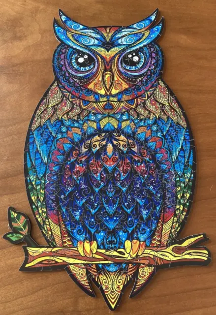 Unidragon Charming Owl Medium Wooden Puzzle 187 Pieces Ages 14+ Whimsey pieces