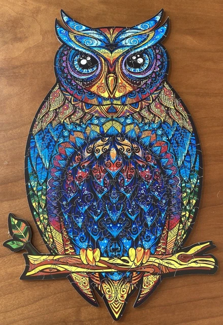 Unidragon Charming Owl Medium Wooden Puzzle 187 Pieces Ages 14+ Whimsey pieces