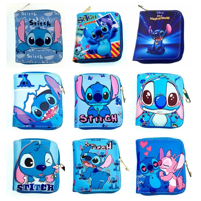 Lilo And Stitch short Wallet PU zipper wallets card holder coin Purse Money Clip