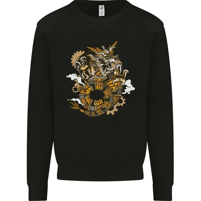 Steampunk Dragon Uomo Felpa Maglione
