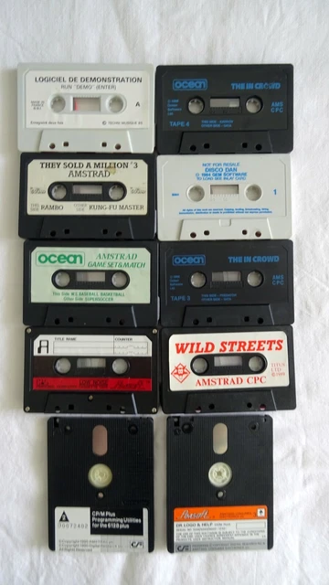 Lot 8 Disquettes Jeux Amstrad CPC 464/664/6128 - Dont Top Gun - Retrogaming