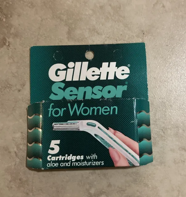 Cartuchos hidratantes y aloe con sensor para mujer Gillette 5 recargas vintage 1992