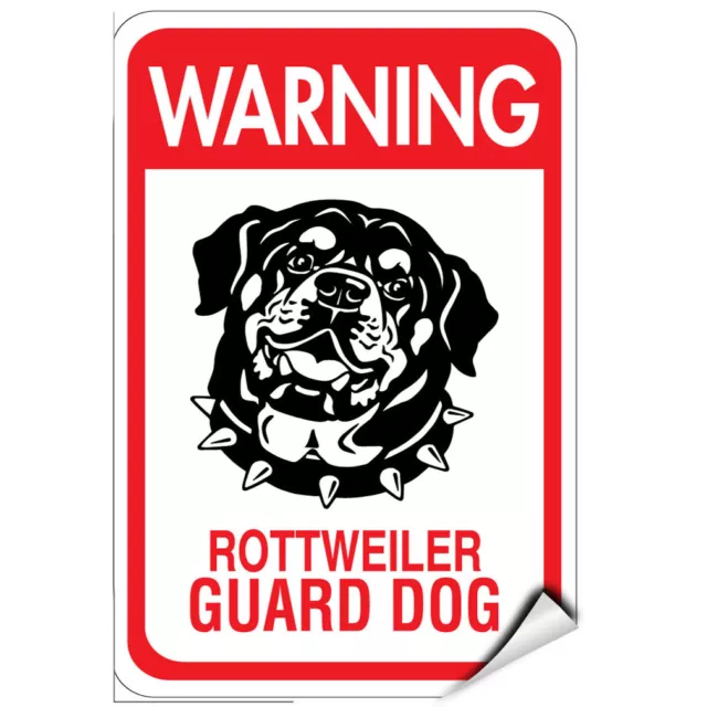 Warning Rottweiler Guard Dog Pet Animal Sign LABEL DECAL STICKER